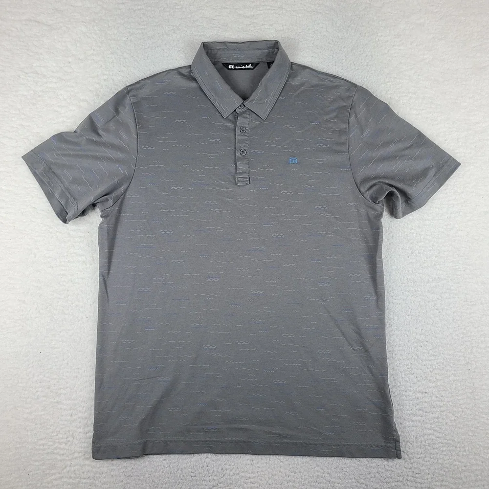 Travis Mathew Polo Shirt Mens Large Dark Gray Performance Golf Pima Cotton